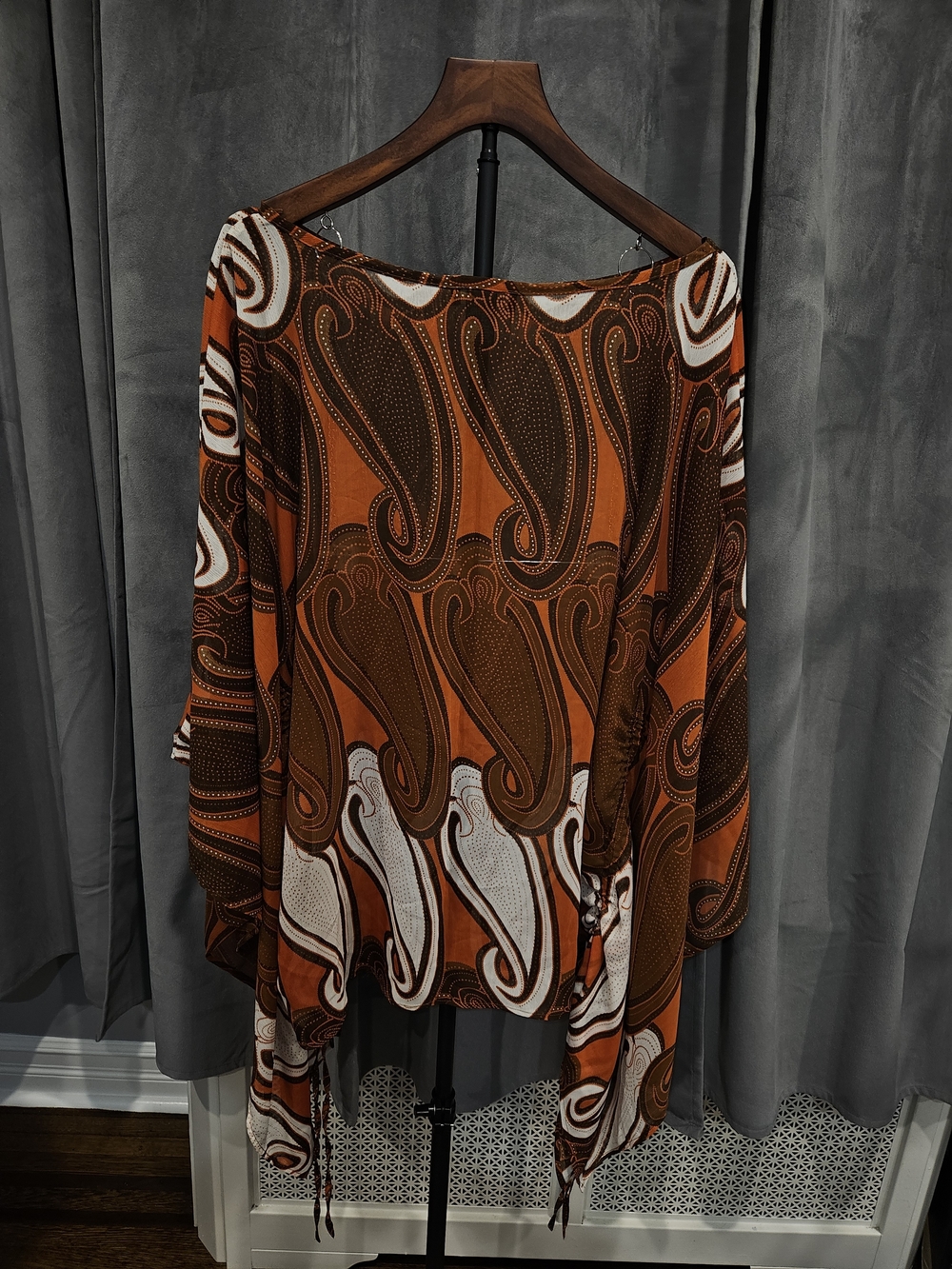 Women’s Brown & Orange Printed Tunic Top